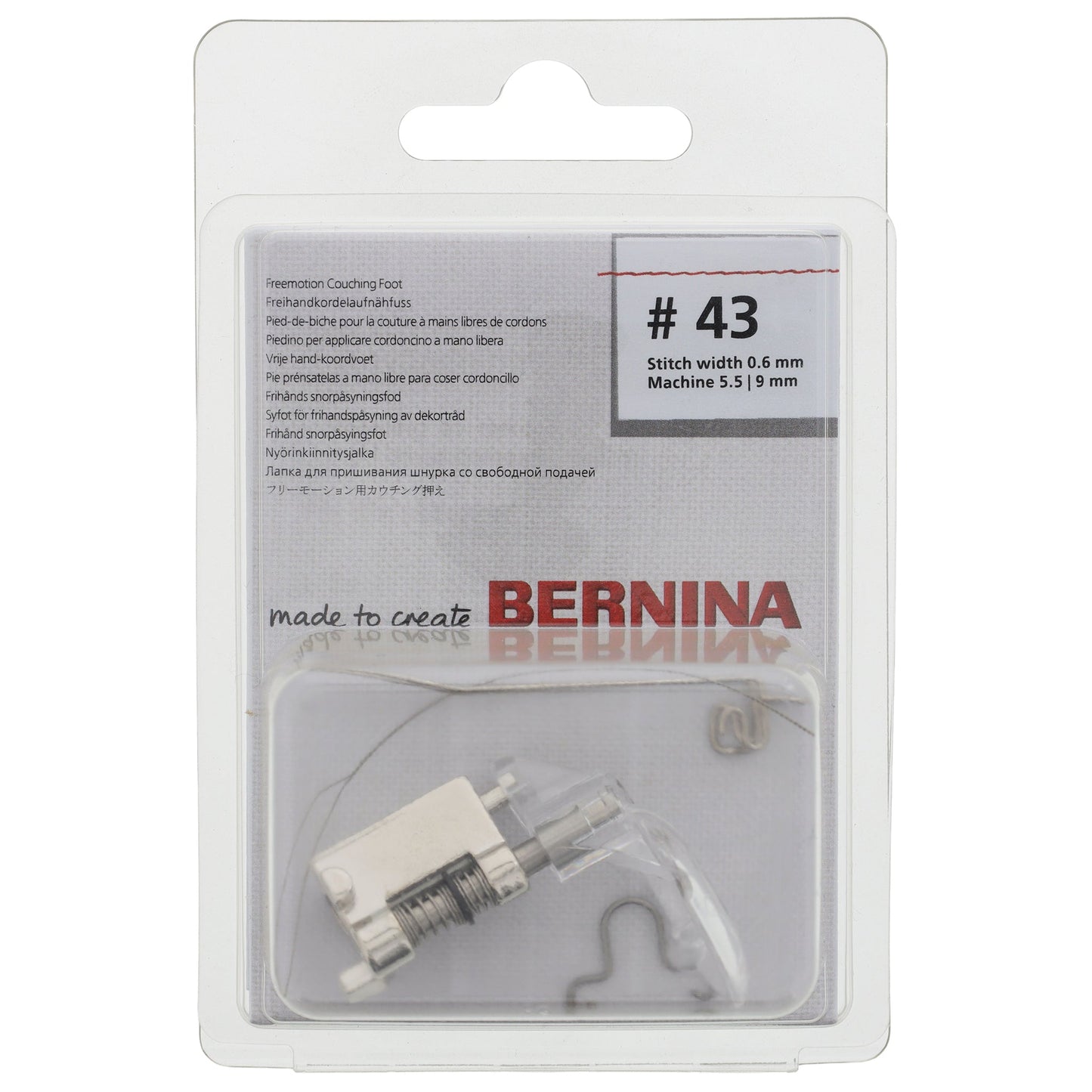 #43 Free Motion Couching Foot, Bernina #0317797000 - Bernina