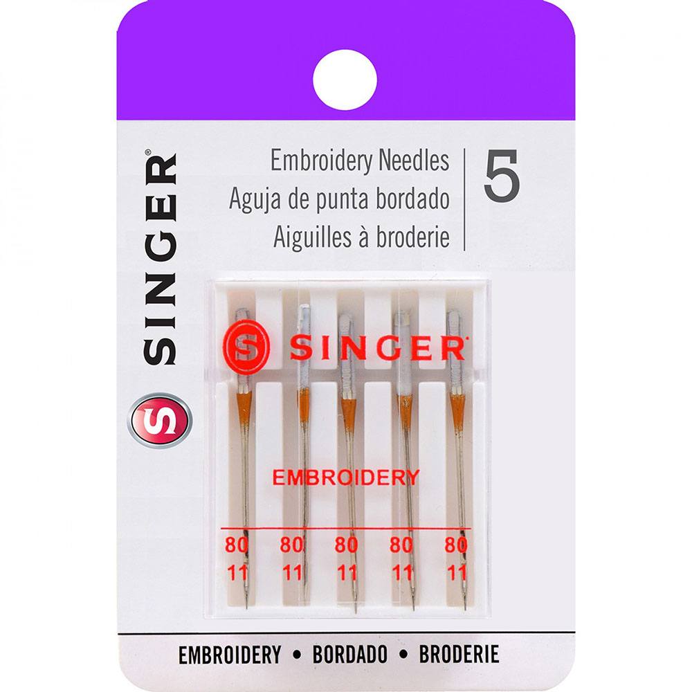 Singer Embroidery  Needles (5pk) - 80/11