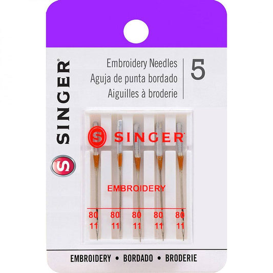 Singer Embroidery  Needles (5pk) - 80/11