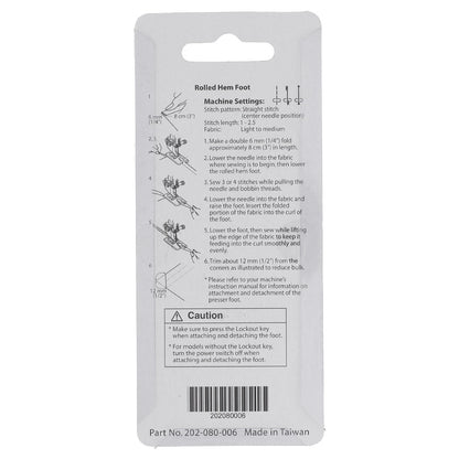 Hemmer Foot 6MM, Janome #202080006 - Janome