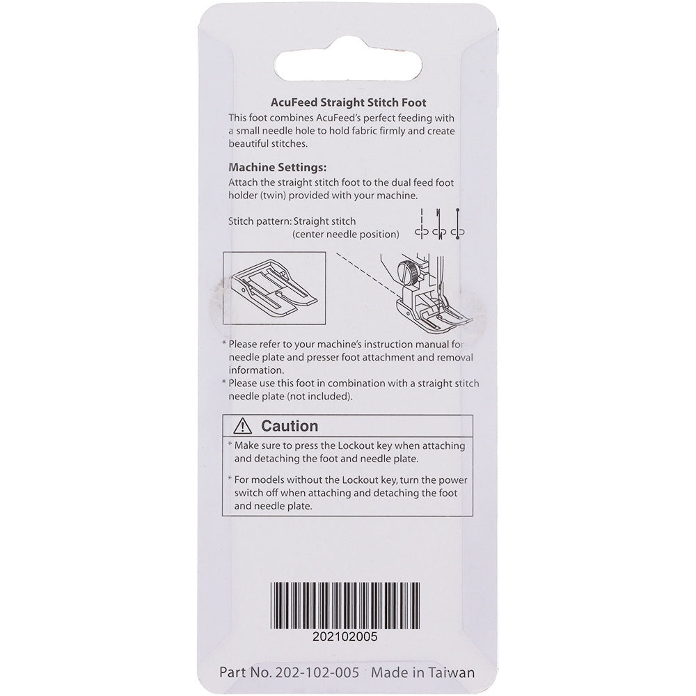 Acufeed Straight Stitch Foot, Janome #202102005 - Janome