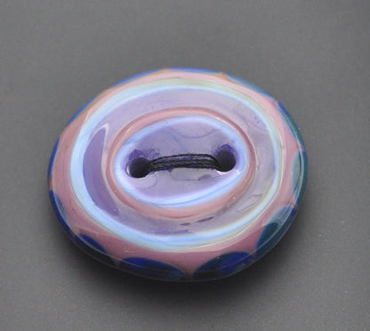 Purple / Blue Bullseye Glass Button