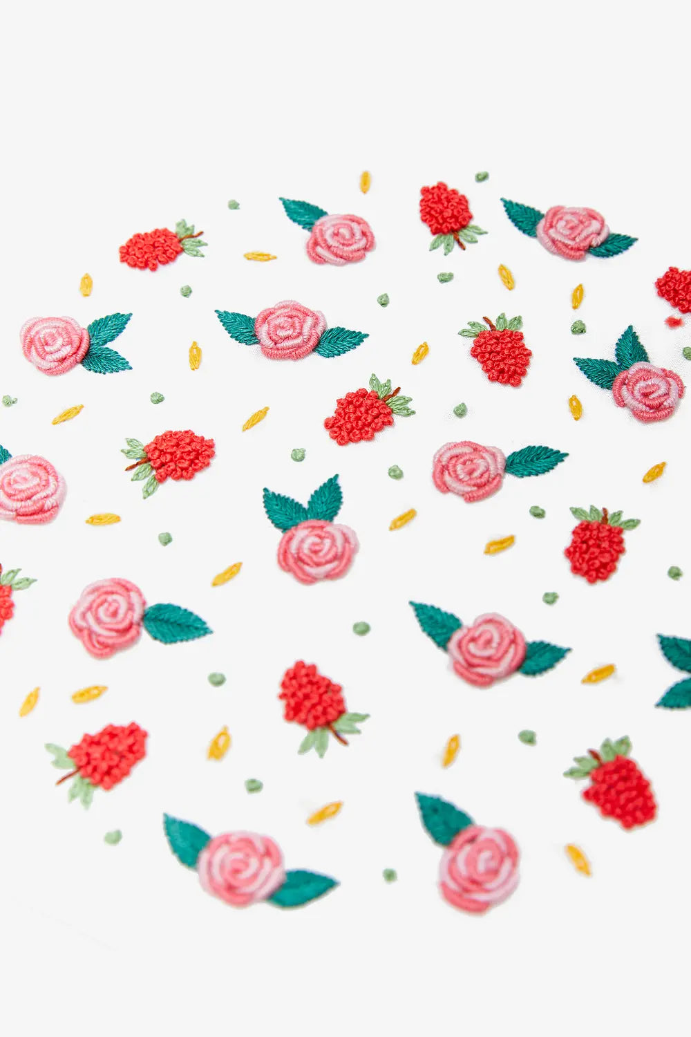 Raspberry & Roses DMC Embroidery Kit