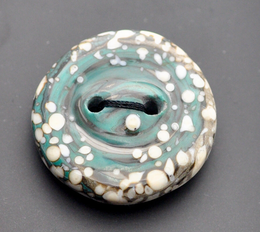 Snow Storm Glass Button