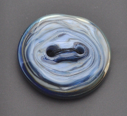 Blue Metallic Rim Glass Button