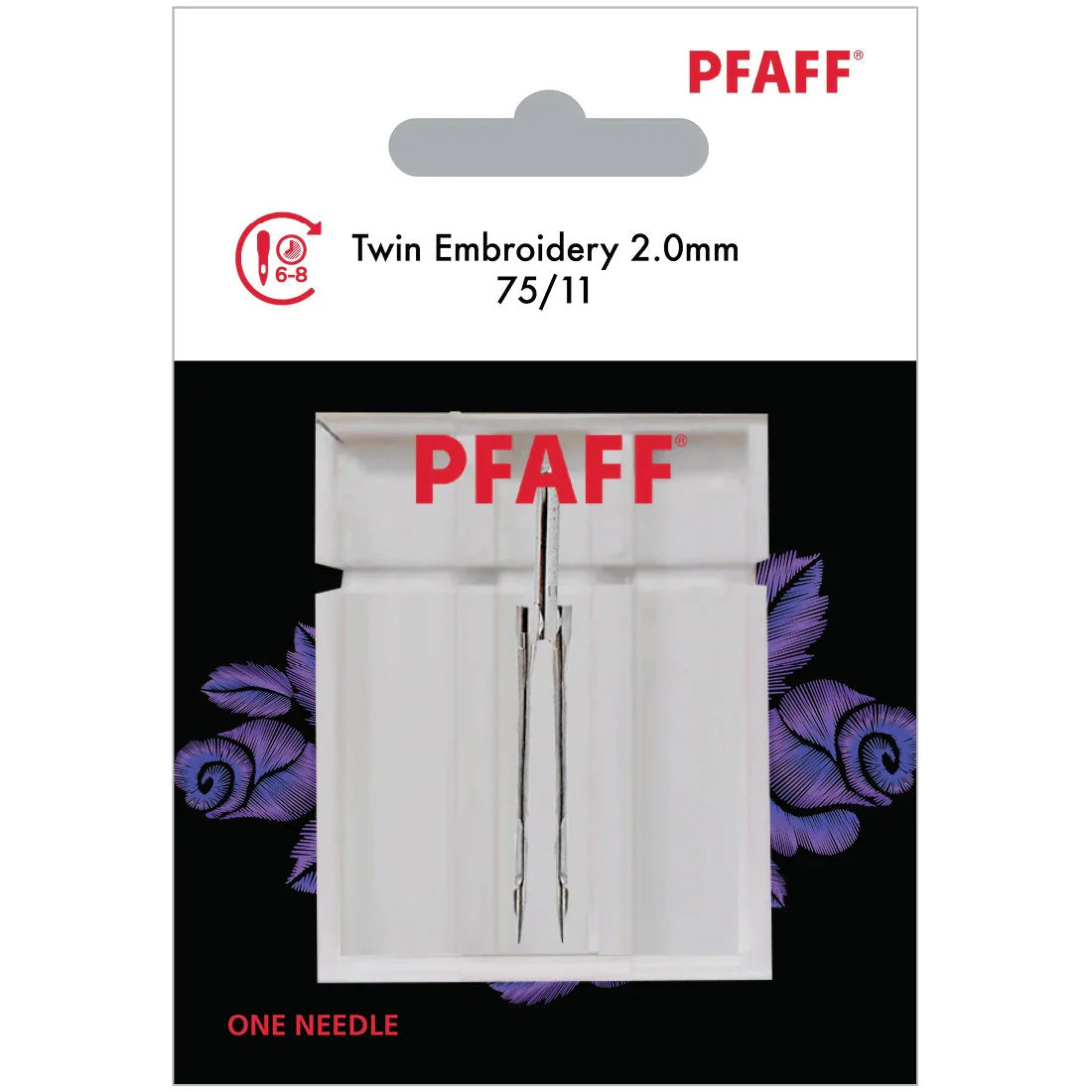 Pfaff Twin Embroidery Needle, 2.0mm - 75/11