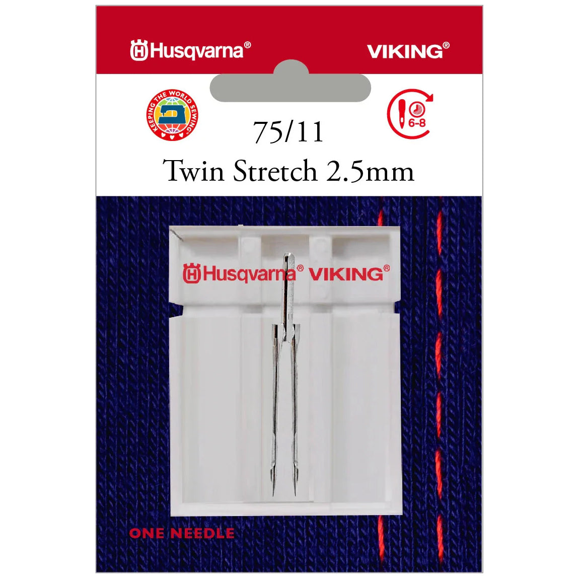Viking Twin Stretch Needle, 130/705H - 75/11