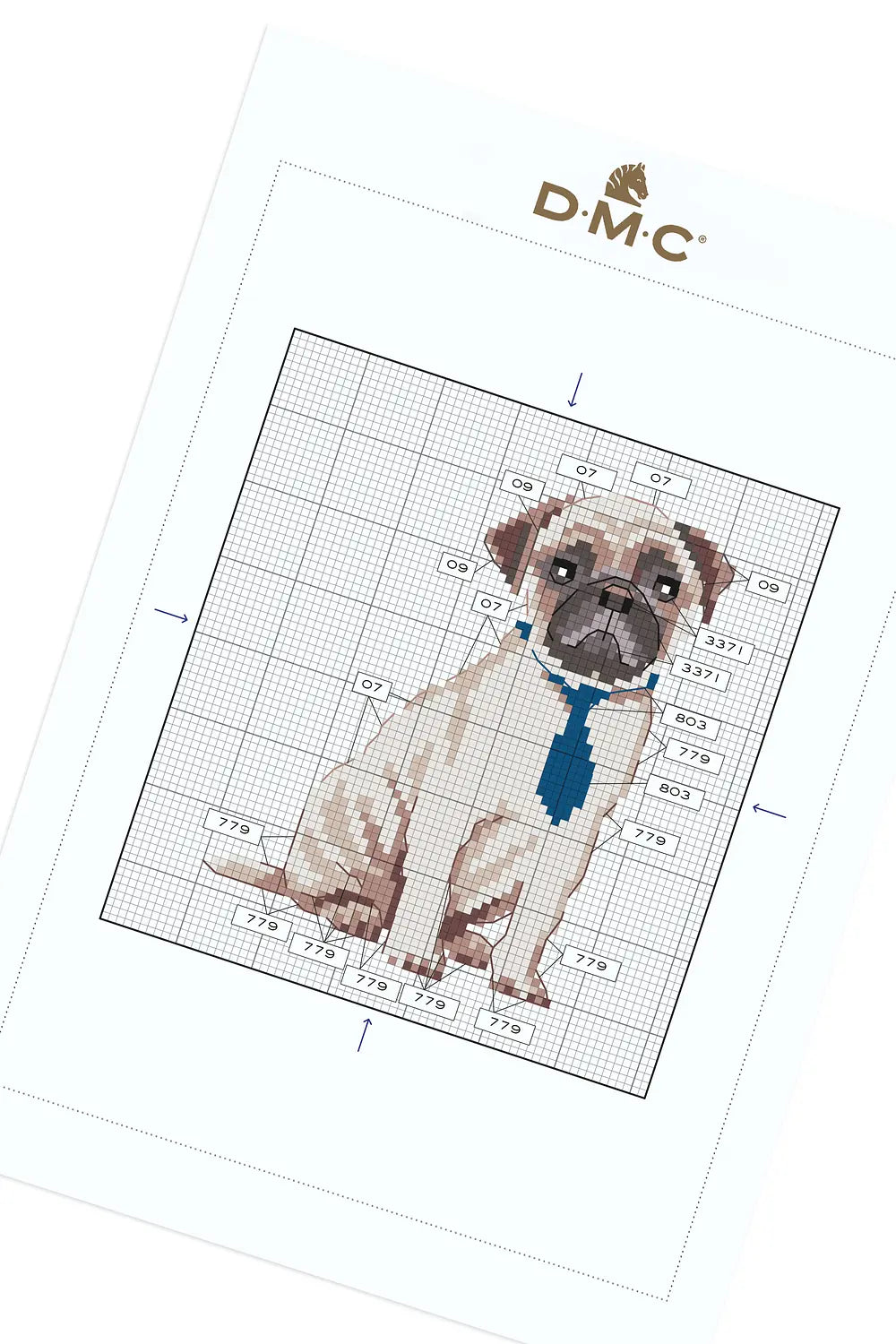 Pug DMC Cross Stitch Kit