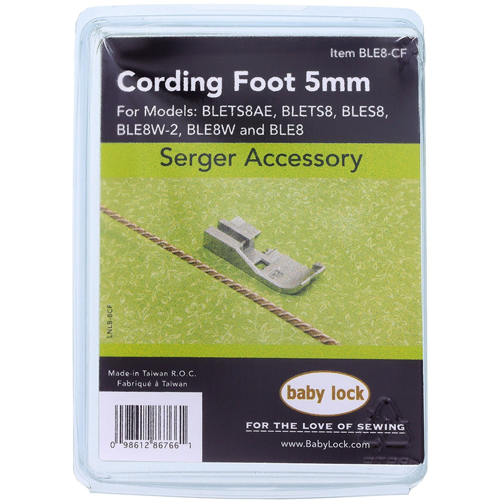 Cording Foot (5mm), Babylock #BLE8-CF - Babylock