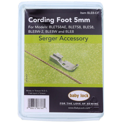 Cording Foot (5mm), Babylock #BLE8-CF - Babylock
