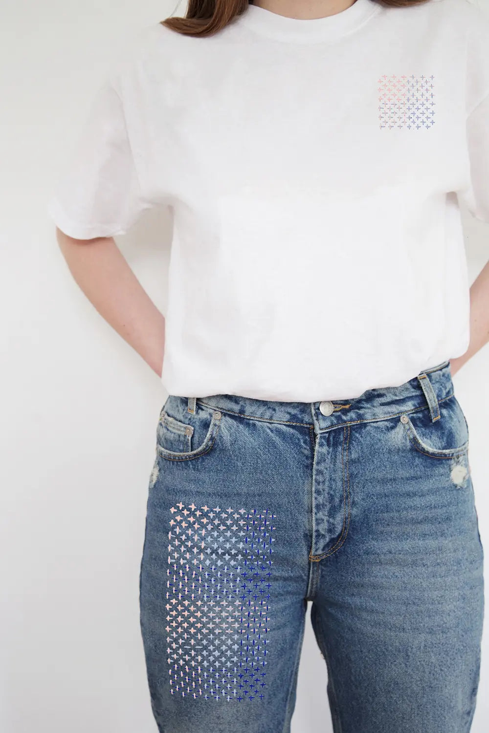 Sashiko Cross DMC Embroidery Kit