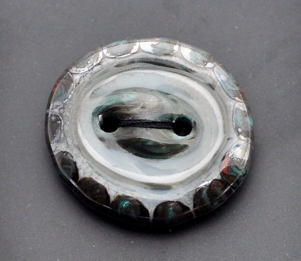Smokey Bullseye Glass Button