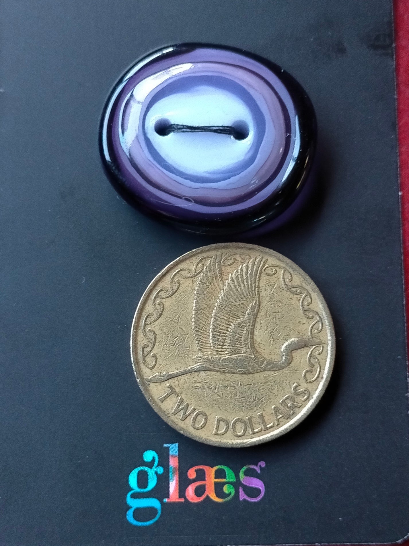Purple Graduated Rings Glass Button