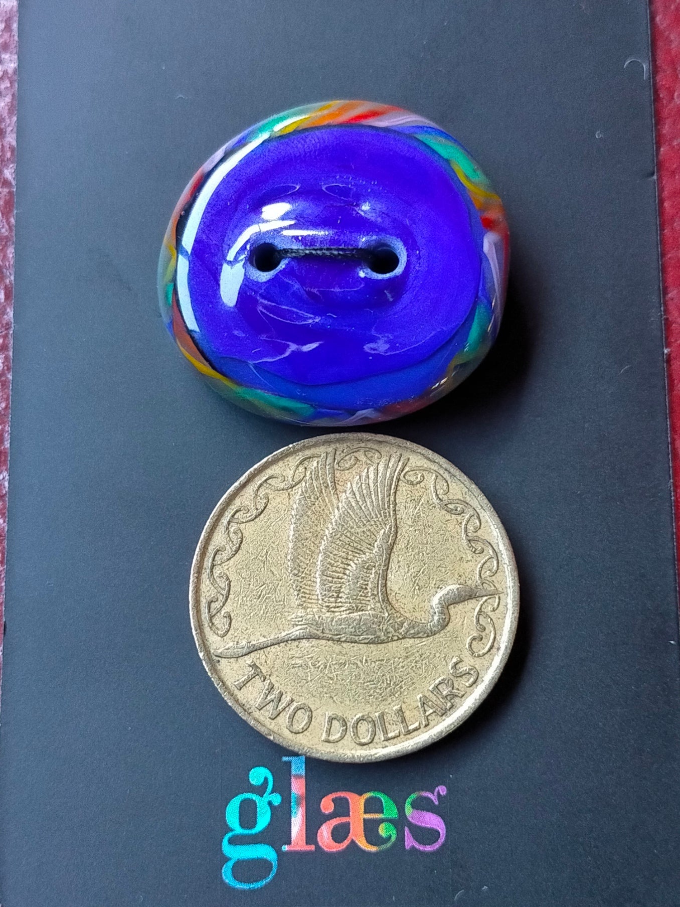 Blue Skies Glass Button