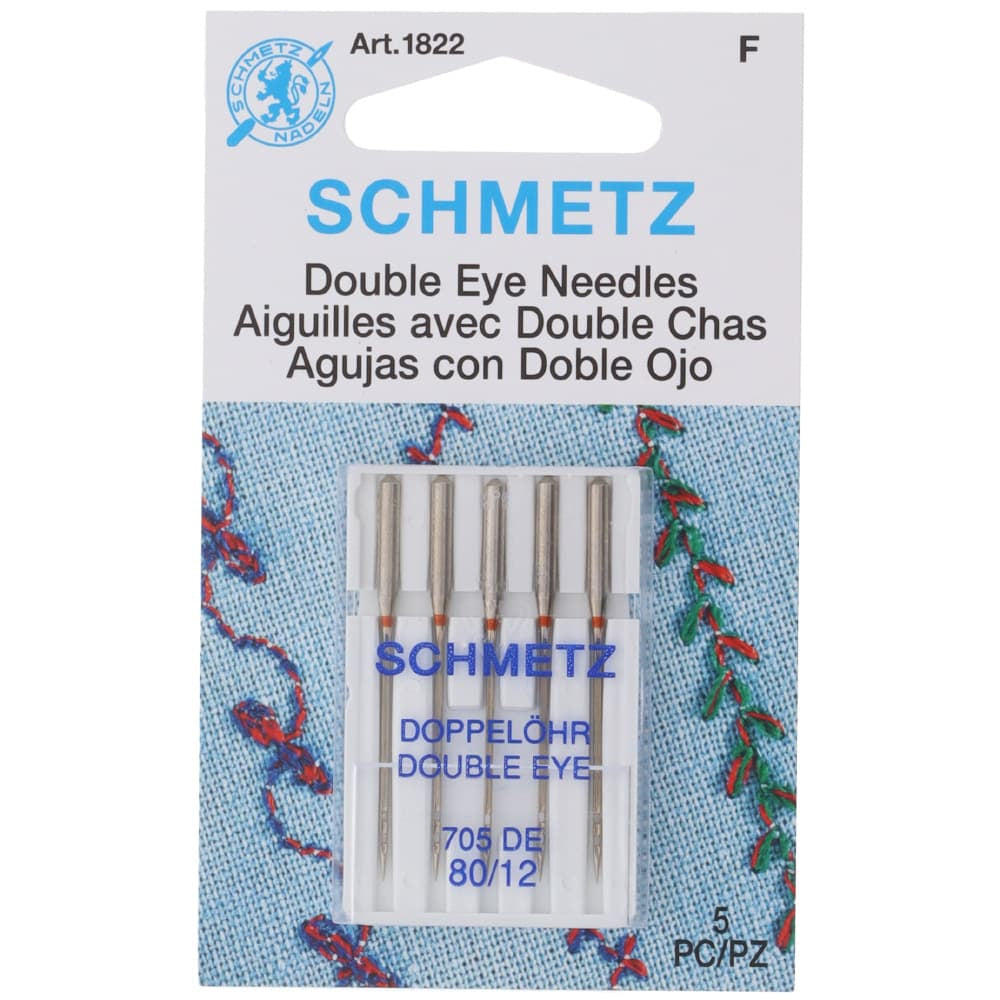 Double Eye Needle, Schmetz (5pk) Size 80/12
